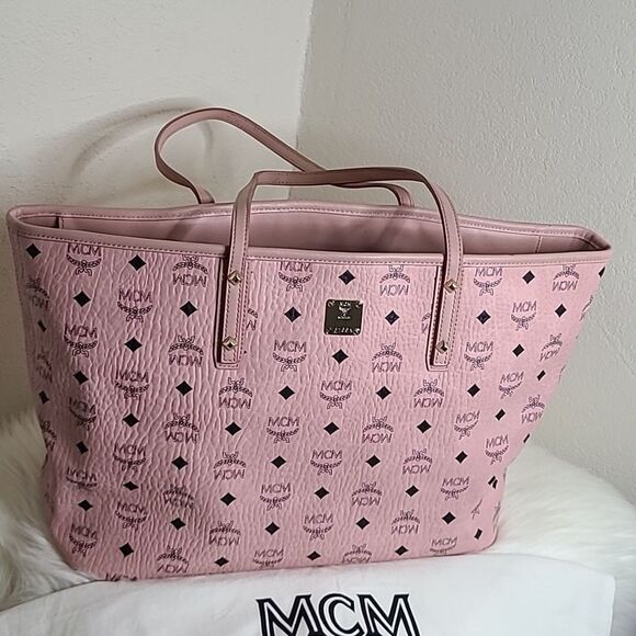 💯Authentic MCM Visetos Pink Tote Bag with Pouch 🍀 - Picture 11 of 16